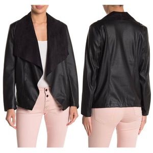 Tahari Snake Embossed Faux Leather Moto Jacket